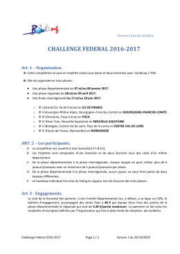 CHALLENGE FEDERAL 2016-2017