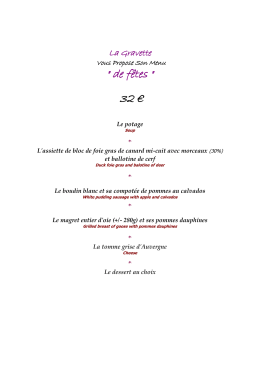 Télécharger le menu des fêtes de fin d`année