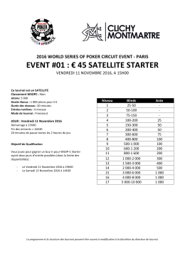 la structure détaillée du tournoi