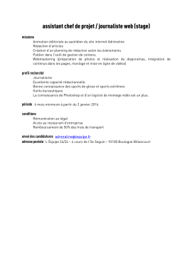 Profil Stage Adr&eacute;naline - Octobre 2016