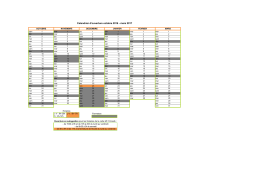 Calendrier d`ouverture octobre 2016 - mars 2017