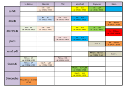vendredi Samedi Dimanche Lundi mardi mercredi jeudi