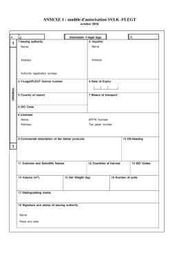 ANNEXE 1 : modèle d`autorisation SVLK