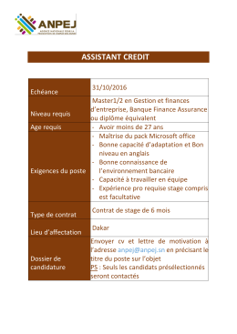 assistant credit - Journal Universitaire