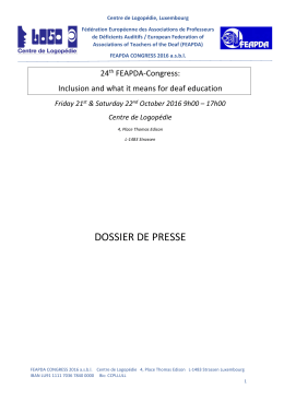 DOSSIER DE PRESSE - Minist&egrave;re de l`Education nationale, de l