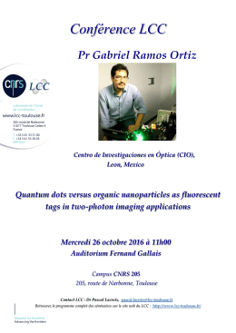Conf&eacute;rence LCC Pr Gabriel Ramos Ortiz Centro de Investigaciones