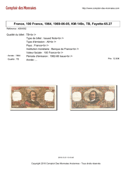 France, 100 Francs, 1964, 1969-06