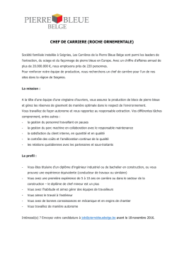 Annonce - Pierre Bleue Belge