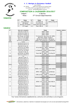 Calendrier - AS Montigny-le