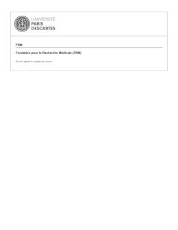 FRM Fondation pour la Recherche Médicale (FRM)