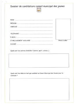 Dossier Candidature