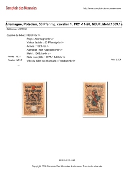 Allemagne, Potsdam, 50 Pfennig, cavalier 1, 1921-11