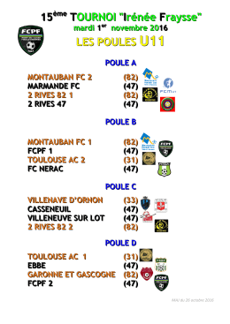 LES POULES U11 2016