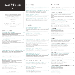 antipasti risotto carne e pesce pasta a` pizza