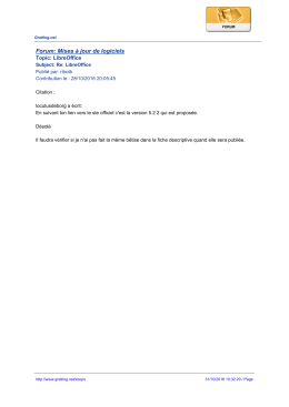 Forum: Mises &agrave; jour de logiciels