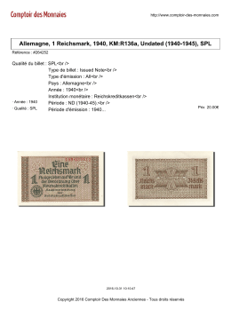 Allemagne, 1 Reichsmark, 1940, KM:R136a, Undated (1940