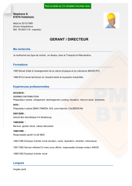 Recrutement CV GERANT / DIRECTEUR