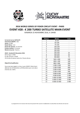 la structure détaillée du tournoi