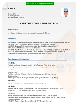 Recrutement CV ASSISTANT CONDUCTEUR DE TRAVAUX