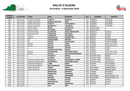 RALLYE D`ALGERIE 30 Octobre
