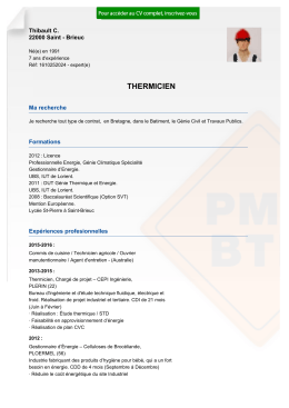 Recrutement CV THERMICIEN - réf: 1610252024, professionnel du