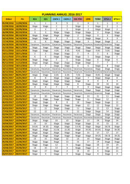 Planning scolaires - Ecole Forestière de Javols