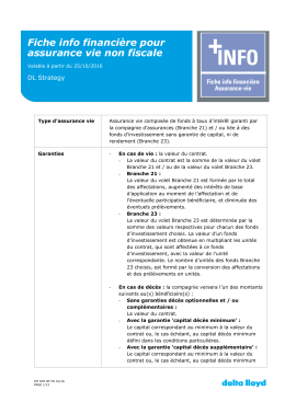 Fiche info financière pour assurance vie non fiscale