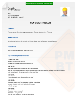 Recrutement CV MENUISIER POSEUR