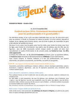 Festival En Jeux dossier de presse