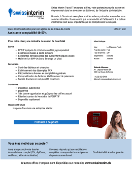 Assistante comptabilit&eacute; 40-50% - PDF de l`Annonce