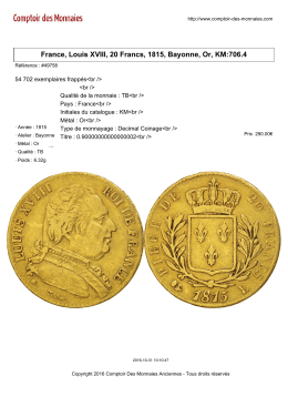 France, Louis XVIII, 20 Francs, 1815, Bayonne, Or, KM:706.4