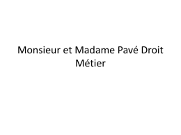 Monsieur et Madame Pavé Droit Métier