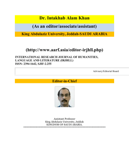 EDITORSHIP Intakhab Alam Khan