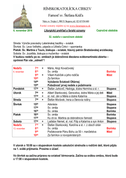 32.nedeľa v obdob&iacute; cez rok_2016 - R&iacute;mskokatol&iacute;cka farnosť Stupava