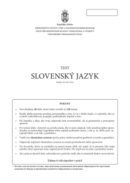 slovenský jazyk - Завод за вредновање квалитета образовања и