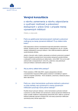 Verejná konzultácia o návrhu usmernenia a návrhu odporúčania o