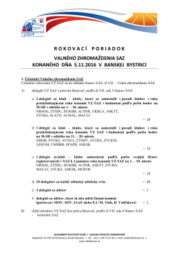 návrh volebného poriadku - Slovenský atletický zväz