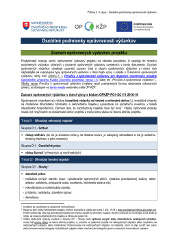 Príloha 4 – Osobitné podmienky OV - Operačný program
