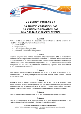 návrh volebného poriadku - Slovenský atletický zväz