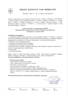 V&yacute;berov&eacute; konanie M&Scaron; Horn&eacute; Ozorovce