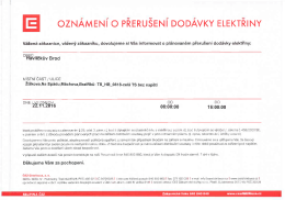 Oznámení o přerušení dodávky elektřiny v Havlíčkově Brodě dne