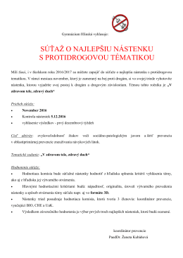 S&Uacute;ŤAŽ O NAJLEP&Scaron;IU N&Aacute;STENKU S PROTIDROGOVOU T&Eacute;MATIKOU