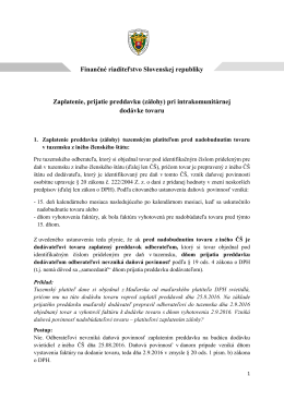 (z&aacute;lohy) pri intrakomunit&aacute;rnej dod&aacute;vke tovaru