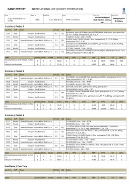 GAME REPORT INTERNATIONAL ICE HOCKEY FEDERATION 1
