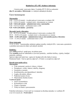 Celoslovenské testovanie žiakov 5.ročníka ZŠ T5