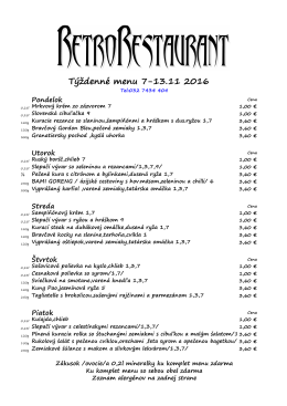 Denné menu - Retro Restaurant™ Trenčín