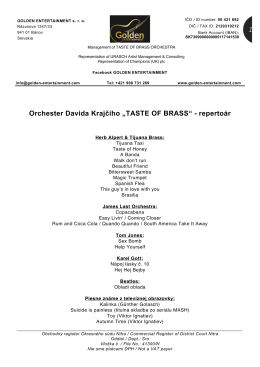 Orchester Davida Krajč&iacute;ho &bdquo;TASTE OF BRASS&ldquo;