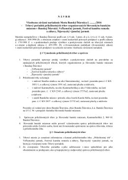 Všeobecne záväzného nariadenia mesta Banská Štiavnica č. /2016