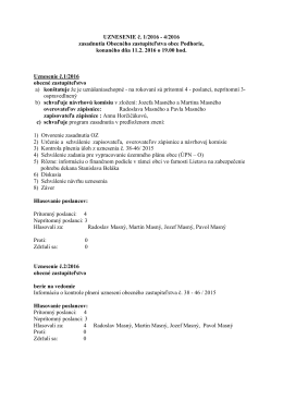 UZNESENIE č. 1/2016