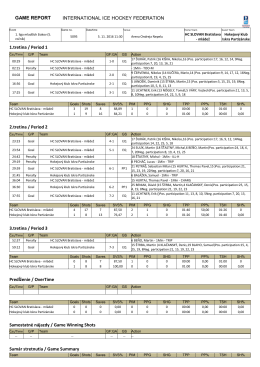 GAME REPORT INTERNATIONAL ICE HOCKEY FEDERATION 1